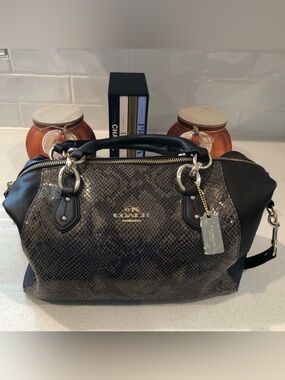 Coach Collette Satchel Python Leather Bag (2014) NWOT